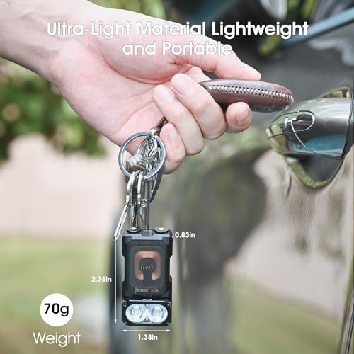 Image of WUBEN X3 Mini Flashlight with Rechargeable Charging Box 180 Degree EDC Keychain Flashlight Twist Ip65 Waterproof Magnet Pocket Flashlights 10 Mode Type-C Lanyard for Camping, Outdoor, Inspection, Gift