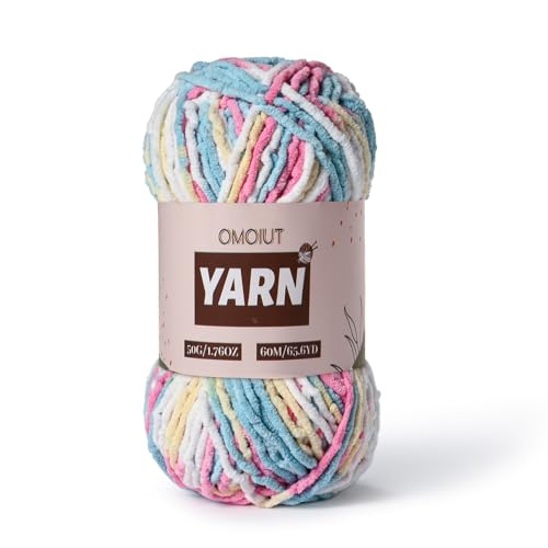 Image of Plush Chenille Chunky Crochet - Baby Crochet Yarn Soft Velvet for Knitting Blankets Crafts - Fluffy Amigurumi Yarn 50g / 65.6yd (Candy Color)
