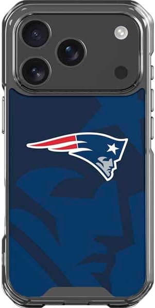 Skinit Clear Phone Case Compatible with iPhone 17 Pro - Officially Licensed NFL New England Patriots Black & White Design