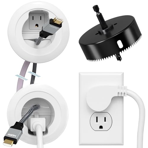 in Wall Cable Management Kit, Power & Low Voltage Wire Organizer with Hole Saw Drill for Easy TV Wall Mounting, TV Cord Hider for Wall & Clean Look