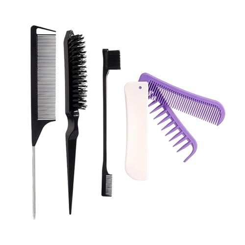ヘアブラシセット 剛毛 からかい ブラシ エッジ コントロール ブラシ メタル ピン ラテッド テール コーム 折りたたみ 女性 男性 折りたたみ ヘア