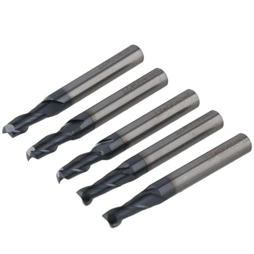 Image of Cutting Milling Tools Carbide Steel Durable 2 Flute Square End Mill Professional Silver Mill Tool Cutters Milling Applications