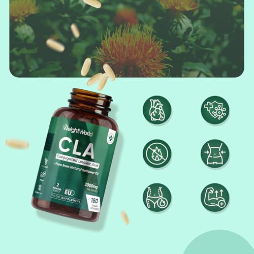 WeightWorld CLA Softgels | 3000mg per Serving | 80% Active Isomers | 180 Vegan CLA Softgels | Gluten-Free | 2 Months Supply | Made in EU - Image 4
