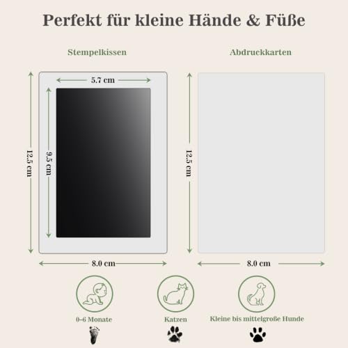 Nabance Fußabdruck & Handabdruck Baby Set Baby Abdruckset 0-6 Monate