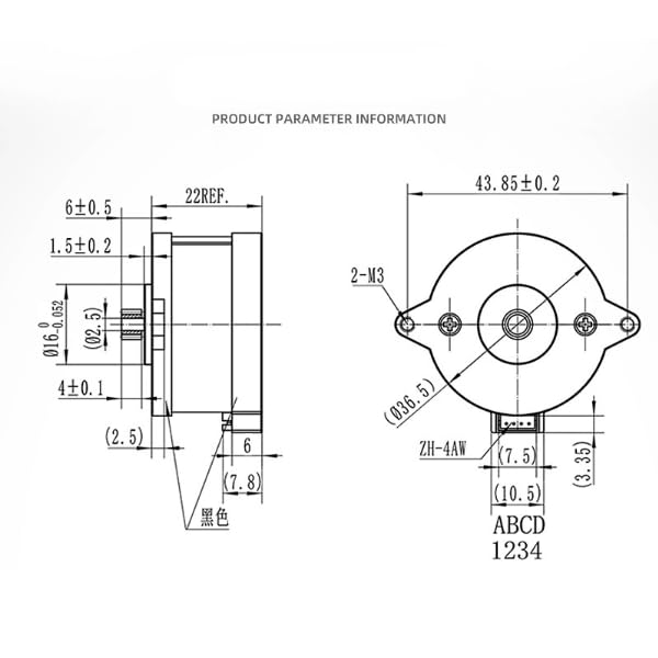 Moteur pas à pas pour Voron 2.4 extrusion directe 36mm pas 1.8° - 3