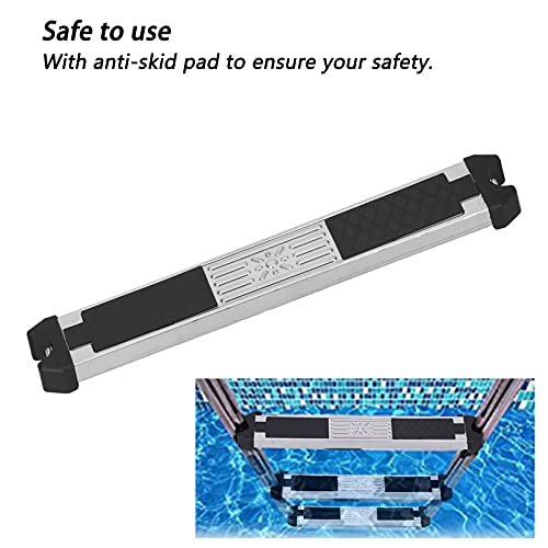 Escalera para piscina con peldaños antideslizantes de acero inoxidable miniatura 3