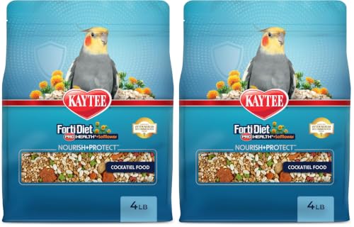 Kaytee Forti-Diet Pro Health+Safflower Nourish+Protect Cockatiel Food, Supports Breeding and Molting, Nutrition Backed by Science, Digestive and Brain Health, 4 pounds (Pack of 2) - image 1
