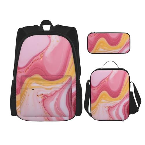Sac à dos marbre anti-encombrement OUSIKA avec trousse et sac isotherme