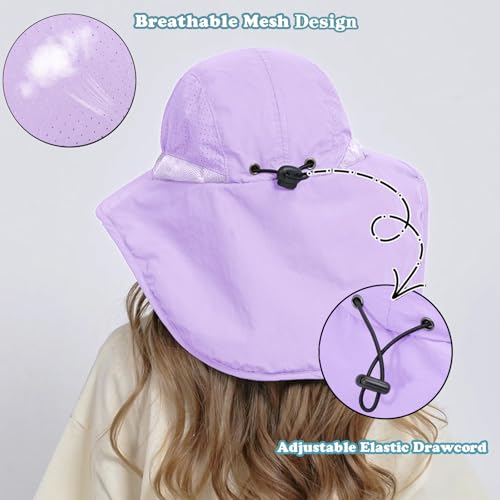 Image of ZOORON Kids Sun Hat with Neck Flap UPF 50+ Beach Hats for Baby Boys Girls