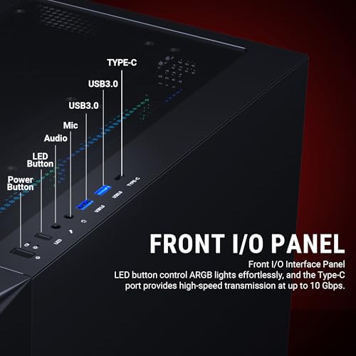 Image of Ant Esports ICE Digital C3 ATX Computer Case /Gaming Cabinet - Black | Support ATX, Micro-ATX, Mini-ITX, Pre-Installed 2 Front Fans & 1 Rear ARGB Fans