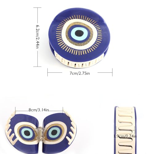 Evil Eye Hair Claw Personalized Acetate Hair Claw Clip with Evil Eye Design for Women Gift, 1 Piece