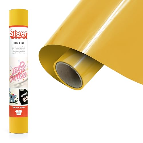 SISER EcoStretch Sole, 30 cm x 0,5 m, vinilo termotransferible termoadhesivo elástico y versátil para la personalización de tejidos y ropa deportiva, fácil de cortar