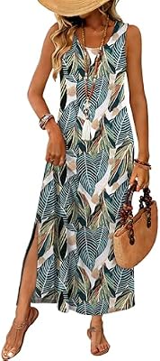 Summer Dresses for Women 2026 Maxi Dress Boho Flowy Long Hawaiian Dresses Travel Spring Outfits Crui...