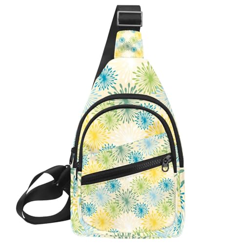 Bolso cruzado abstracto de diente de león para mujer y hombre ideal para senderismo