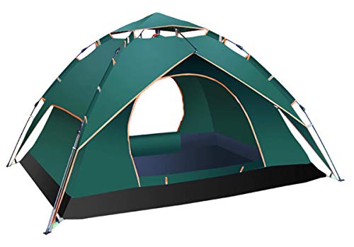 VIKOCELL 1-2 Personas Tienda de campaña automática Tienda emergente 3-4 Personas, Tienda de campaña hidráulica, Tienda de Mochila Ligera impermeable-3-4 Personas Doble Verde Oscuro_Los 240x210x135cm