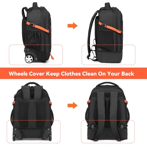 18 Inch Convertible Rolling Backpack