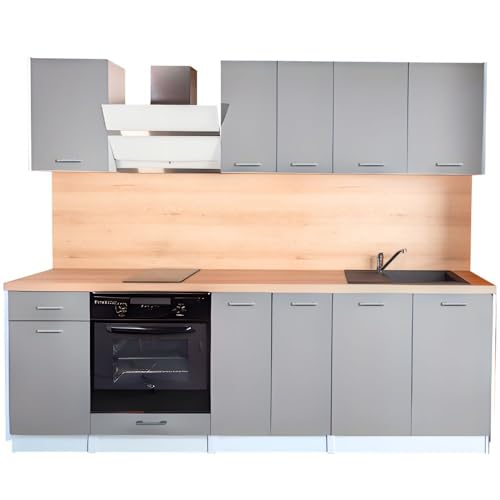 Cuisineandcie - Cuisine complète ECO Gris Brillant 240 cm