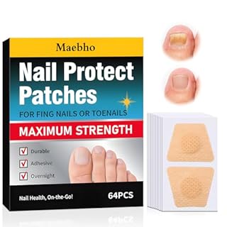 64 pezzi Toppe riparatrici Per unghie,Patch per la cura delle unghie di mani e piedi,Cerotti riparatori per unghie danneggiate,Correggere l'aspetto delle Unghie,Facile da usare