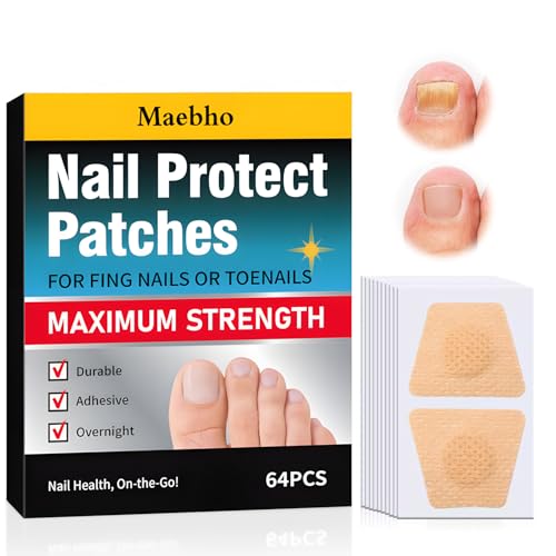 64 pezzi Toppe riparatrici Per unghie,Patch per la cura delle unghie di mani e piedi,Cerotti riparatori per unghie danneggiate,Correggere l'aspetto delle Unghie,Facile da usare
