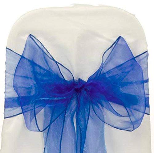 mds Pack of 50 Organza Chair sash Bow Sashes for Wedding and Events