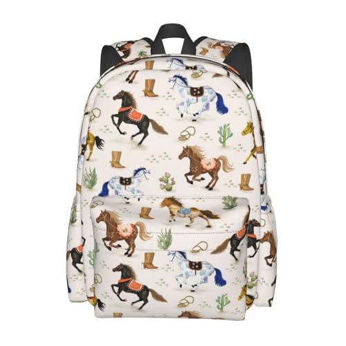 Odfovowo Horse Backpack for Women Men Work Laptop backpacks Mesh Carry on Backpack Casual Daypack for Hiking Camping Climbing Gifts