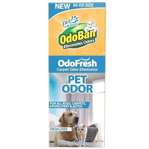 OdoBan OdoFresh Carpet and Room Deodorizer Powder for Home Smells and Odors Including Smoke, Pet Urine, Dogs, and Cat Litter, Made in the USA, Fresh Linen Scent, 36 Ounces