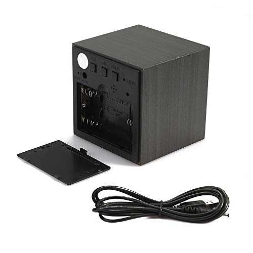 Mini Cube LED Wooden Alarm Clock Digital Clock AC10Black_White - Image 5