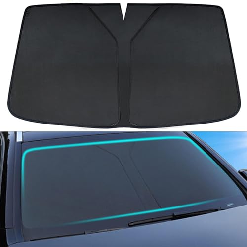 KEAAN Pare-Soleil de Voiture Pliable pour Dacia Jogger 2022-2024, sur Mesure Pare-soleils de Pare-Brise Avant Pare Soleil Anti UV Isolation Thermique Couverture,A/Black