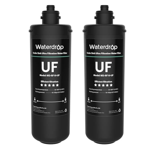Waterdrop RF10-UF 0.01 Micron Replacement Filter Cartridge For 10UA/10UA-UF/10UB/10UB-UF Under Sink Water Filter, Reduces Lead, Chlorine, Bad Taste & Odor, 11K Gallons High Capacity, 2 Pack
