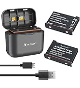 Artman X3 Battery Kit for Insta360, 2-Pack 1800mAh One X3 Battery and Dual USB Charger Compatible...