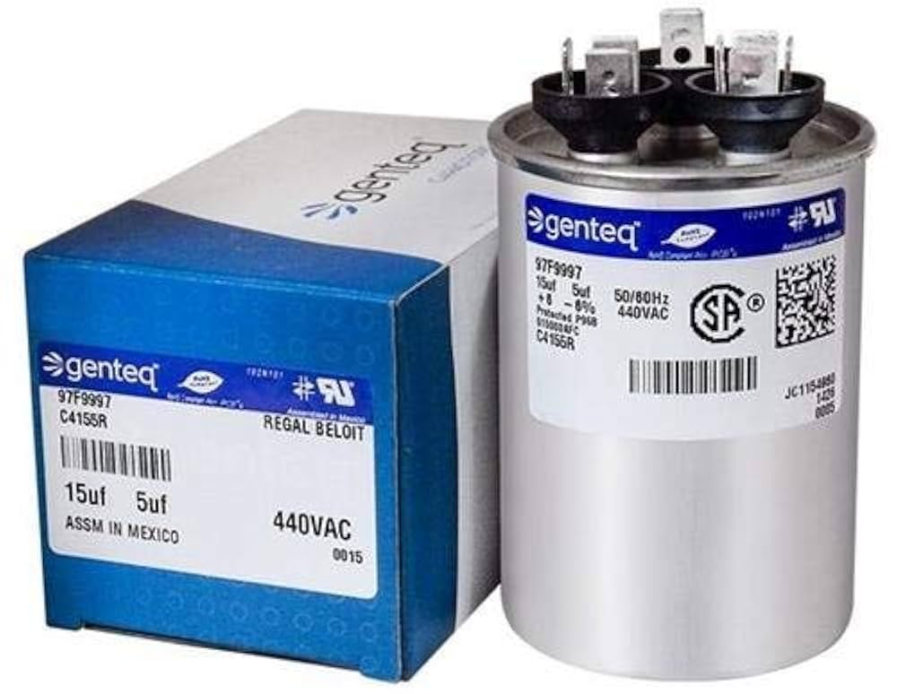 GE Genteq Round Capacitor 15 4 uf MFD 440 Volt Z97F9997