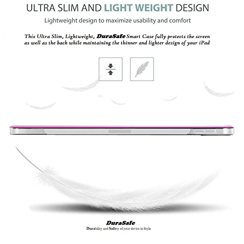Image of DuraSafe Cases for iPad Pro 12.9 5th 4th [ PRO 12.9 inch 5 4 ] A2378 A2461 A2379 A2462 A2229 A2069 A2232 A2233 Trifold Hard Smart Auto Sleep /Wake PC Translucent Back Cover - Pink