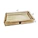 MOOCA Wood Glass Top Jewelry Display Case Accessories Storage, Wooden Jewelry Tray for Collectibles, Pocket Knife Display Case with Metal Clasp and Tempered Glass Top Lid, 2.75 Inch High, Oak