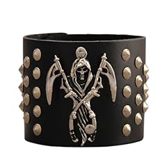 black leather wristband