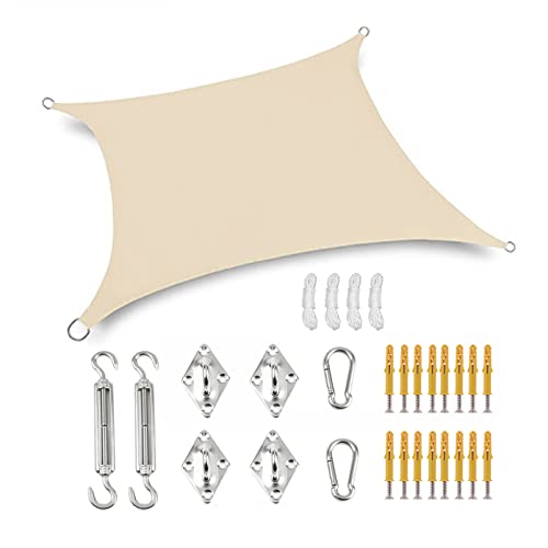 Voile d'ombrage imperméable 98% UV avec kit de fixation complet