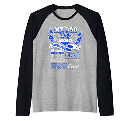 My Dad My Hero Dad Lover Funny Gift idea for men women Camiseta Manga Raglan
