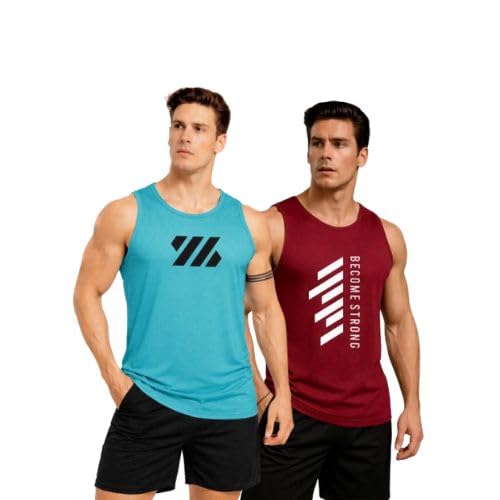 Men Vest || Gym Tshirt for Men || Printed Sleeveless Regular Fit T Shirt for Mens-picture-43