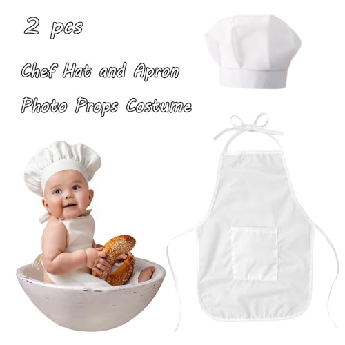 Baby Photography Prop, 2 PCS Chef Hat and Apron Photo Props with Box for Photoshoots Posing, 6-24 Months by Generic - Image 7