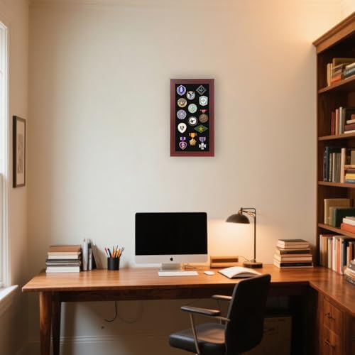 Image of VERANI Pin Display Case Badge Display Frame Oversized Black for Beach Tags
