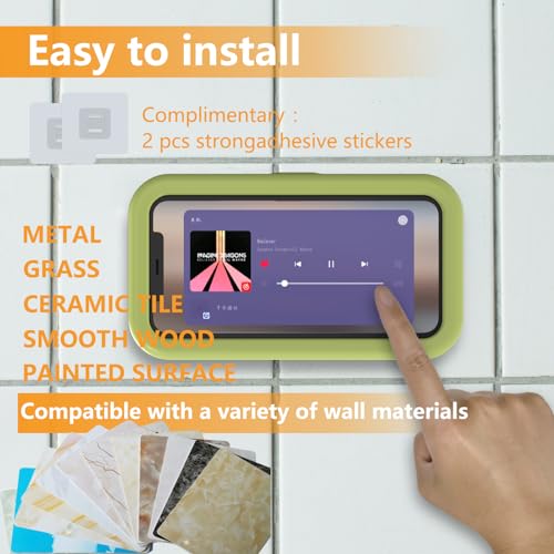 Soporte impermeable para teléfono de ducha con rotación de 360 grados y ángulo ajustable 6