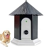 LuckyDarling Outdoor Bark Control Device, Ultrasonic Stop Barking Device, Sonic Bark Deterrents Dog Silencer Bark Box for Small Medium Large Dogs in Birdhouse Shape