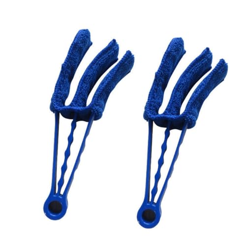 Cepillo de limpieza para persianas, azul, diseño desmontable, mango tres en uno, doble uso para aire acondicionado doméstico y coche, 2 unidades