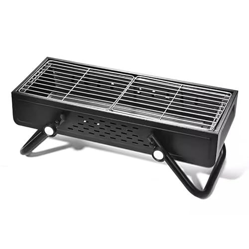 Parrilla portátil de carbón al aire libre, parrilla de acero inoxidable, parrilla de mesa para camping, patio y jardín, cocina, diseño compacto y ligero, perfecto para picnics y portón trasero