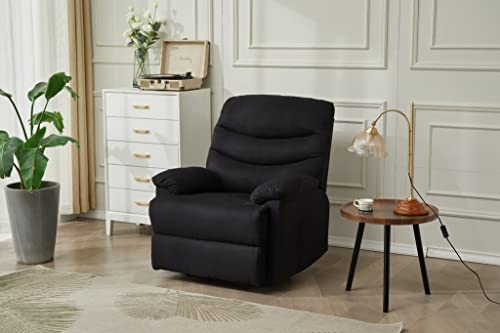 Uhome Fabric Manual Single Reclining Sofa Chair For Bedroom, Living Room, Black #TOP6