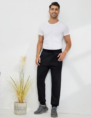 Image of Gihuo Men's Winter Fleece Pants Sherpa Lined Sweatpants Active Running Jogger Pants