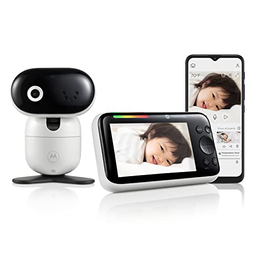 Motorola Baby Monitor PIP1610 HD Connect - 5" WiFi Video Baby Monitor with Camera, Wall Mount, 1080p, Smart Phone Nursery App, 1000ft Range, 2-Way Audio, Remote Pan-Tilt-Zoom, Room Temp, Lullabies