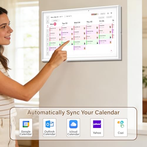 15.6" Digital Calendar, Planner Electronic Calendar & Chore Chart, Touchscreen Interactive Electronic Organizer for Monthly, Weekly & Daily Agenda, Chore Chart, Digital Photo Display, Wall & Desk Mountable — view 6