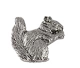 Squirrel Pin, Pewter, 1 Inches, 100% Handmade in the USA, Brown, Gray, Alpine, Douglas, Tree, Ground, Realistic, Metal, Lapel, Hat, Brooch, Gift, Jewlery, Over 3100 Unique Designs
