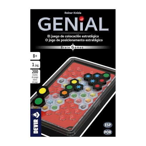 Devir - Genial Brain Games, Ingeniusspiel, Solitär- und Reisespiel, für alle Publikationen ab 8 Jahren (BGGENBPS)