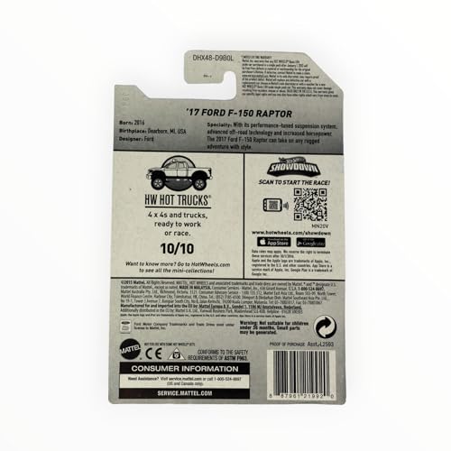 Hot Wheels Hot Trucks 10/10 Ford F 150 Raptor 1:64 Gris miniatura 3